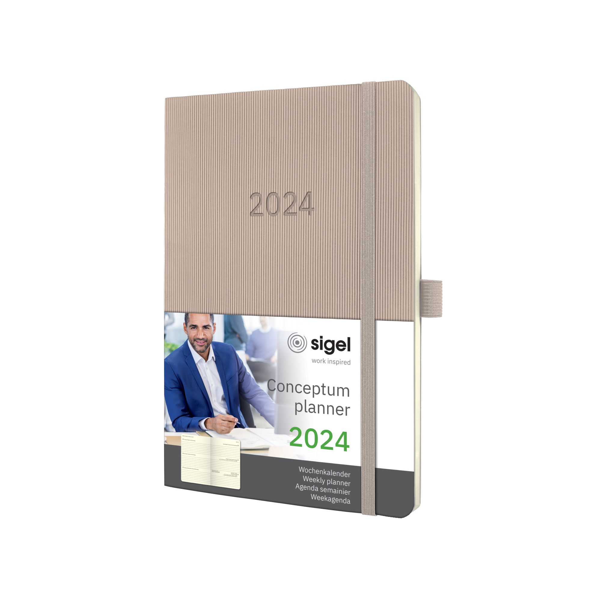 SIGEL Wochenkalender CONCEPTUM® DIN A5 2024 Softcover taupe