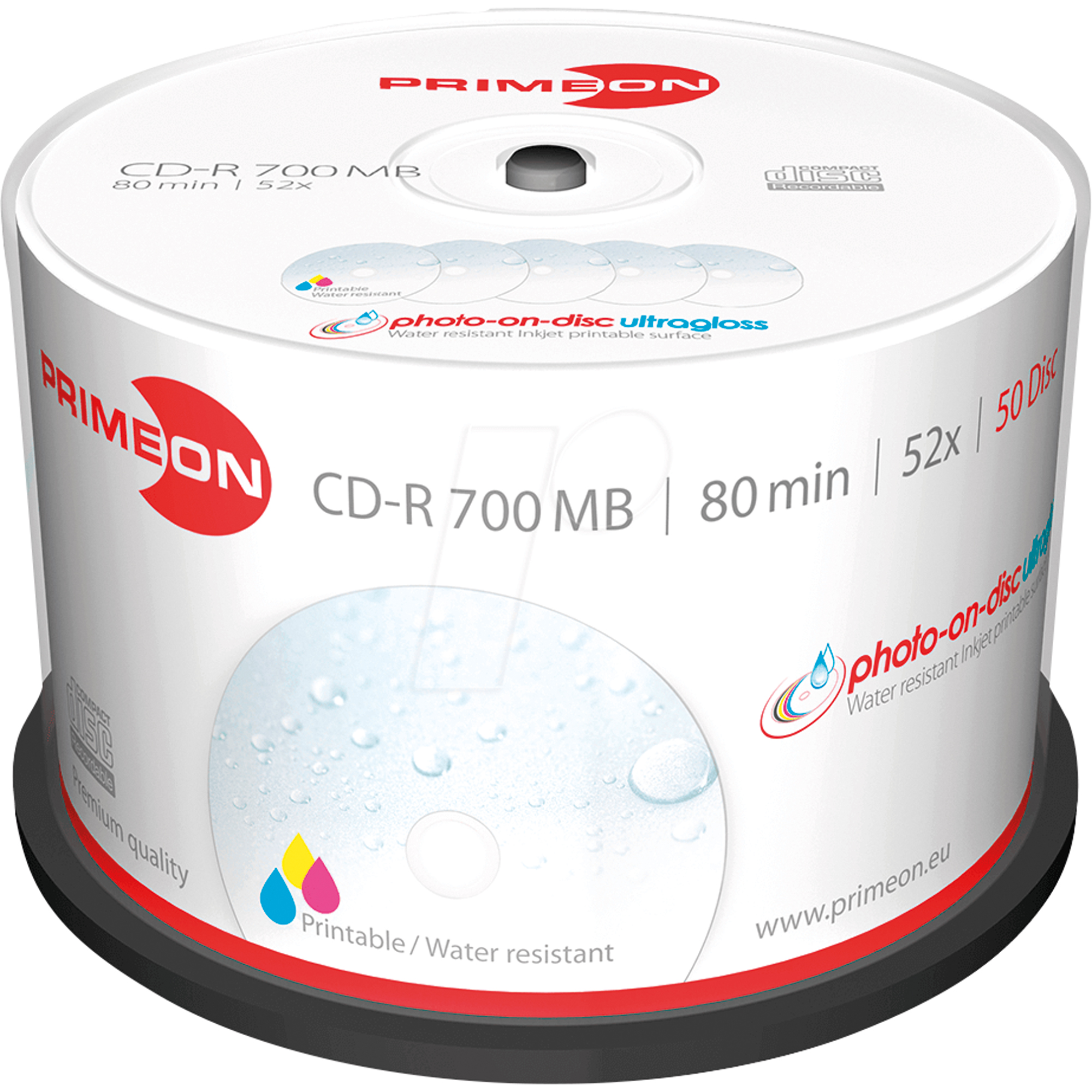 PRIMEON CD-R Spindel bedruckbar 22-118 mm