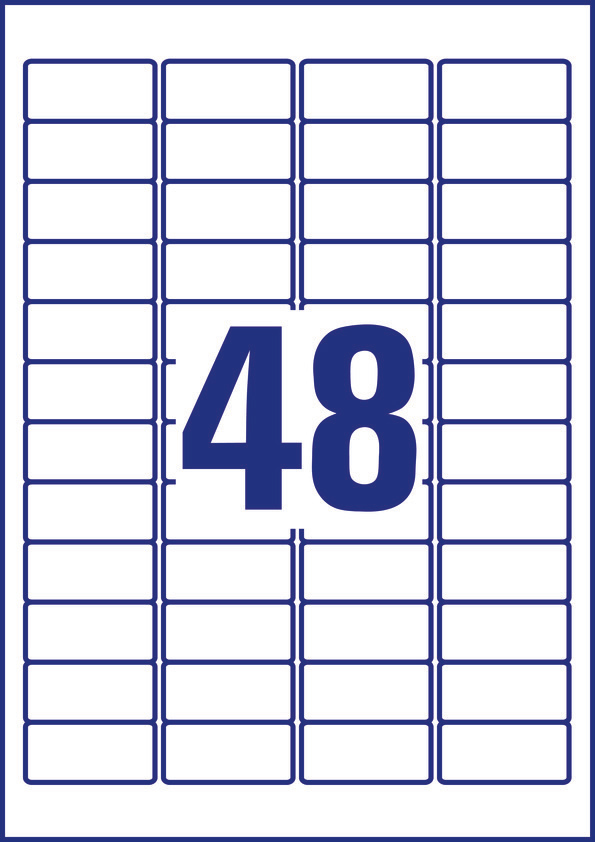 Avery Zweckform Universaletikett, weiß, 45,7 x 21,2 mm, Vorteilspack +5 Blatt gratis