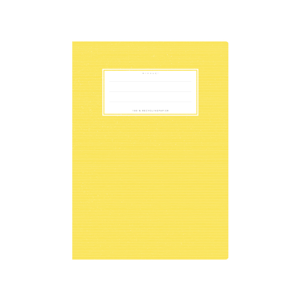 minouki Heftumschlag DIN A5 aus Recyclingpapier einfarbig gelb