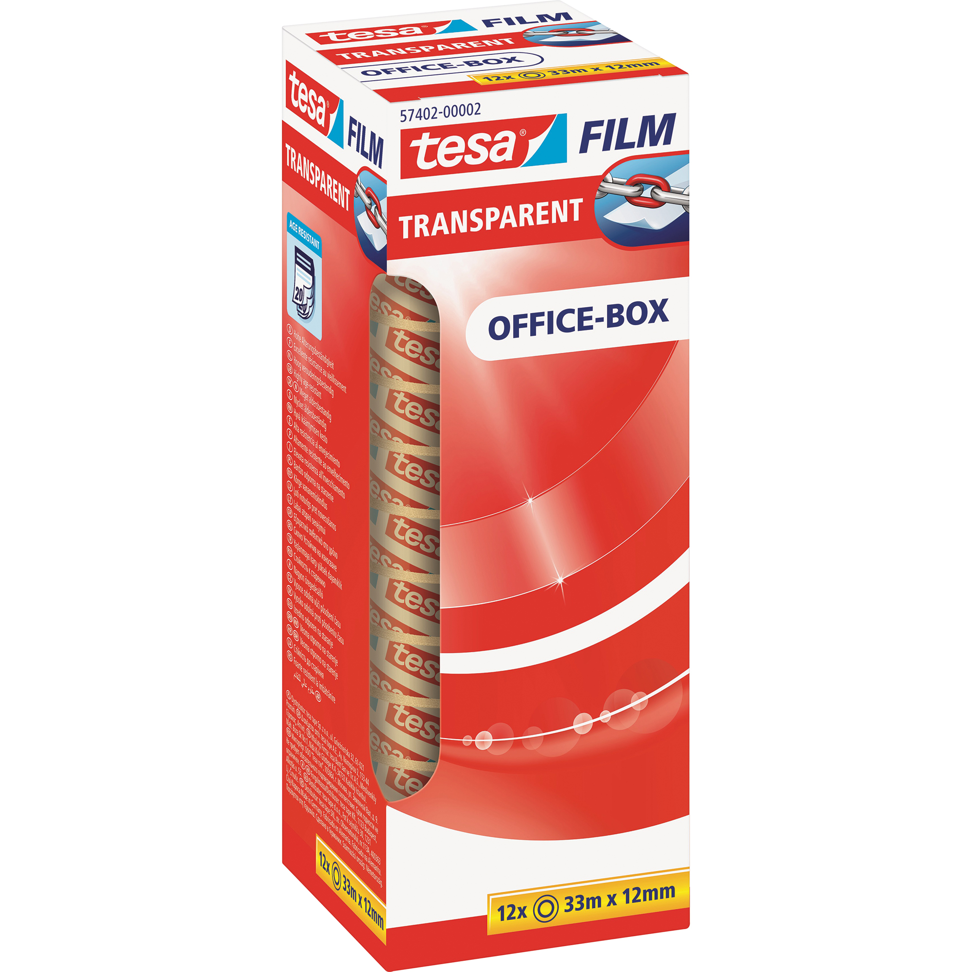 tesa® Klebefilm tesafilm® transparent Office-Box 12mm 12 mm x 33 m (B x L)