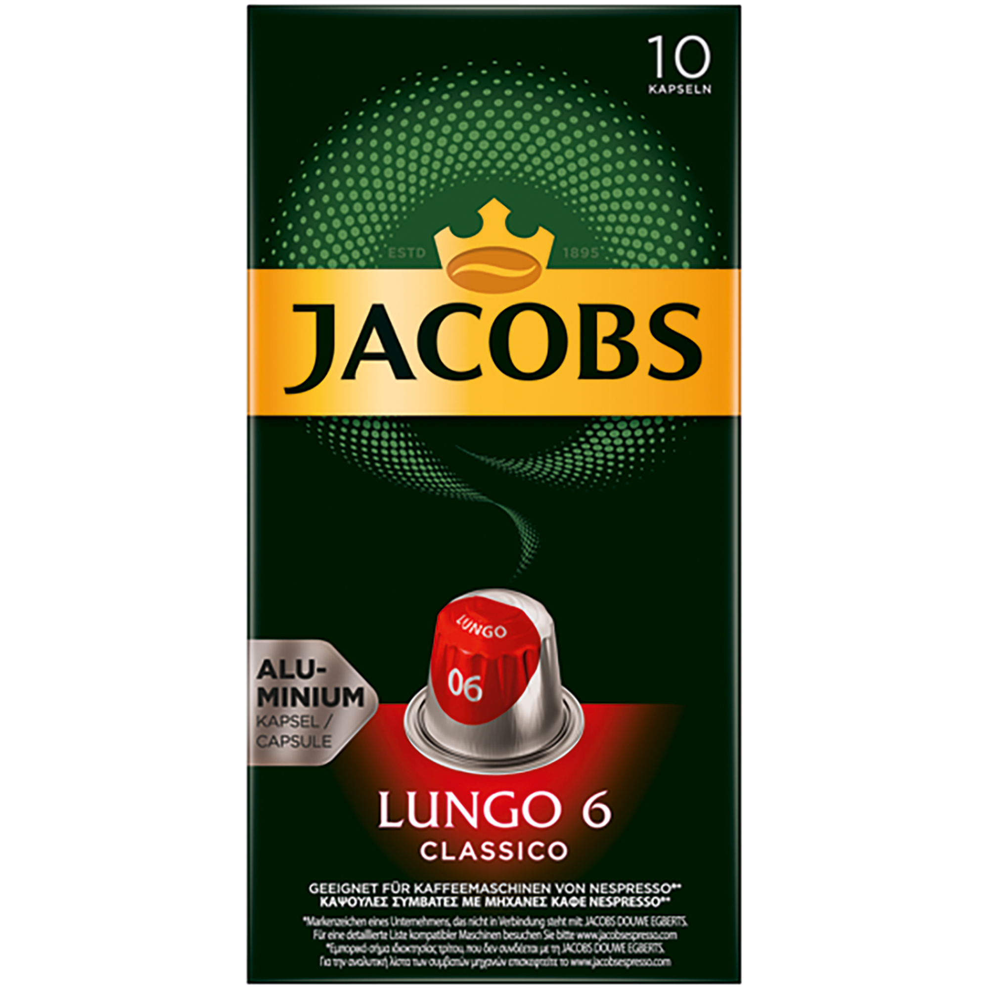 JACOBS Kaffeekapsel Lungo 6 10 x 5,2 g/Pack.