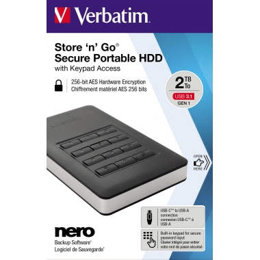 Verbatim Festplatte extern Store `n´ Go Secure Portable