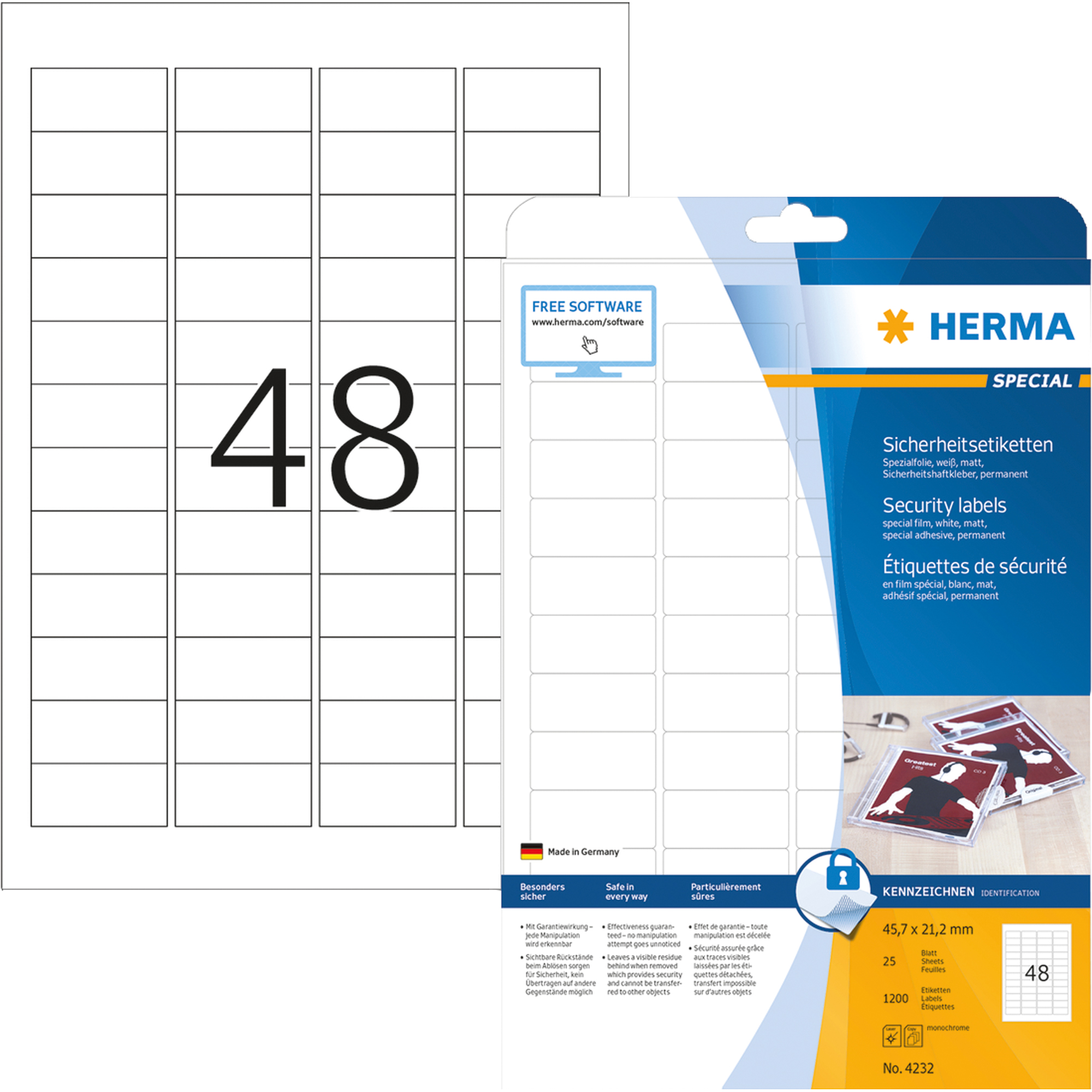 HERMA Sicherheitsetikett SPECIAL 45,7 x 21,2 mm