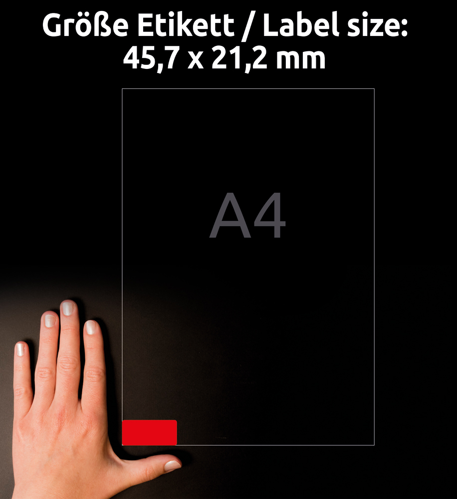 Avery Zweckform Universaletikett 45,7 x 21,2 mm, ablösbar rot