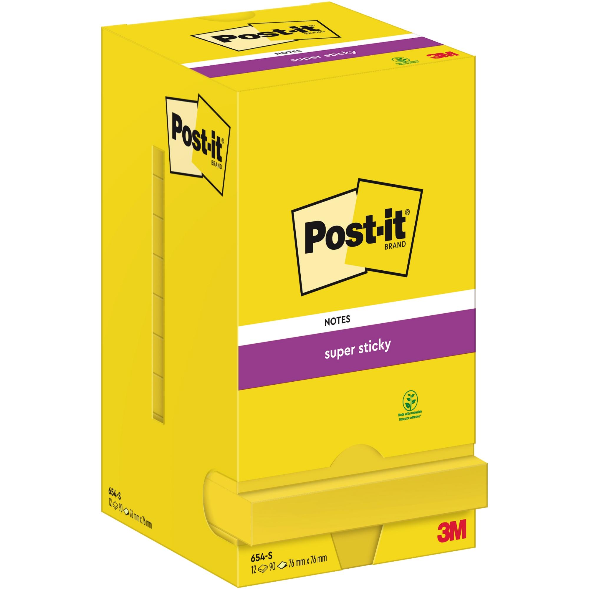 Post-it® Haftnotiz Super Sticky Notes 76x76 mm 12er Pack narzissengelb