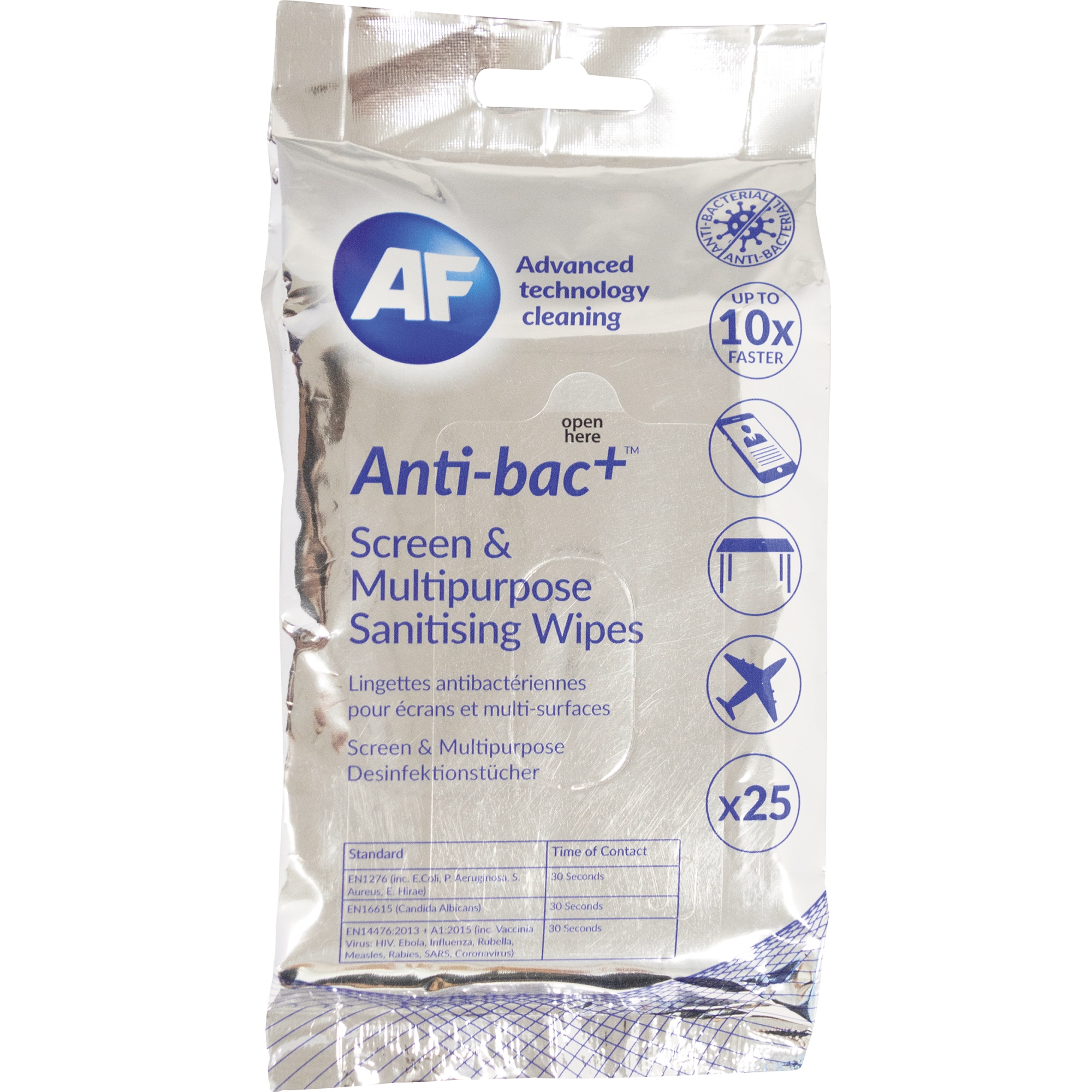 AF Reinigungstuch Anti-bac+ ABTW025P 25 St.Pack.