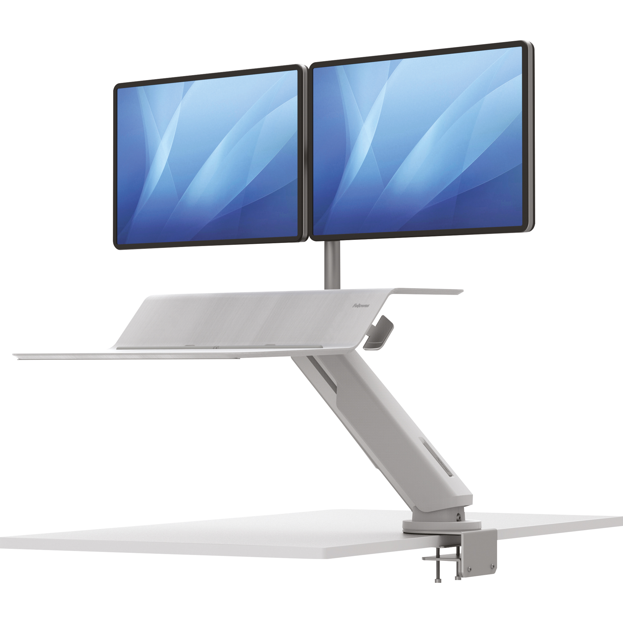 Fellowes® Sitz-Steh-Arbeitsplatz Lotus™ RT für 2 Monitore weiß