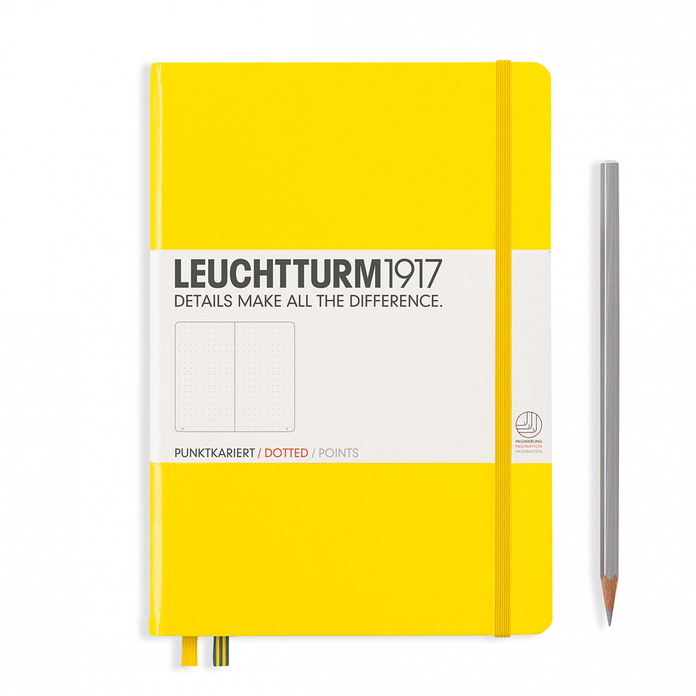 Leuchtturm Notizbuch Medium A5 gelb, dotted