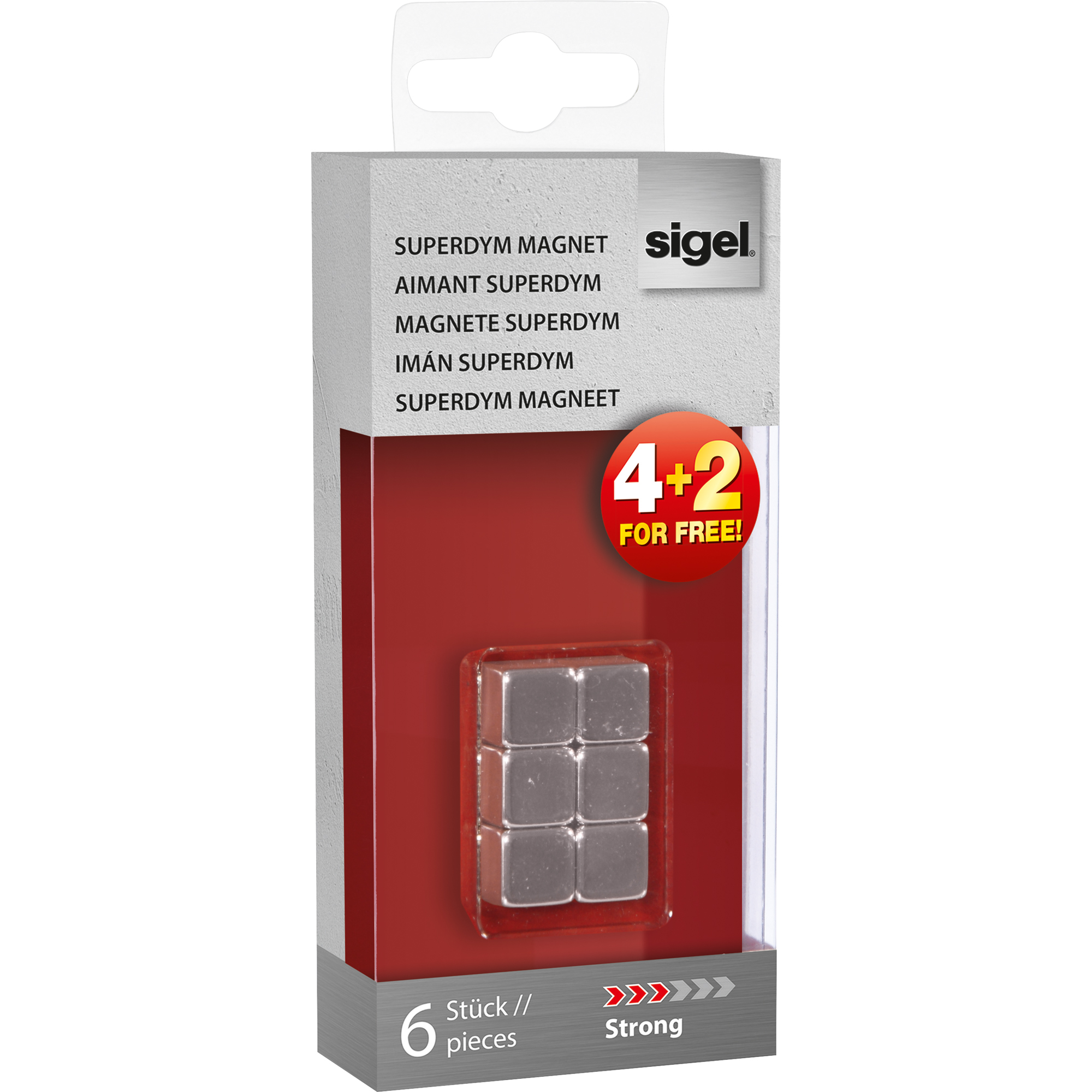 SIGEL Magnet SuperDym C5 Strong Würfel 6 St.