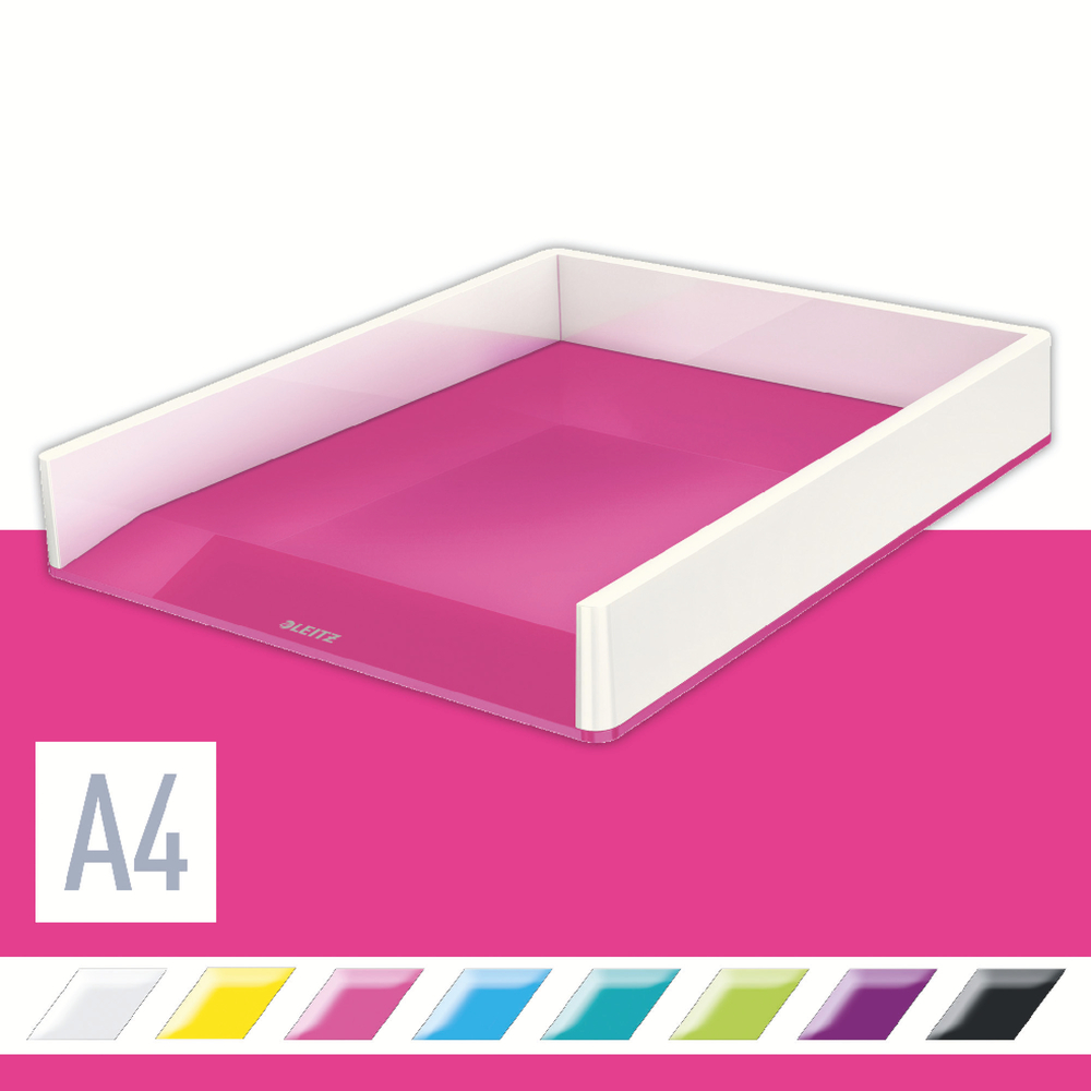 Leitz Briefablage WOW Duo Colour zweifarbig pink metallic, weiß