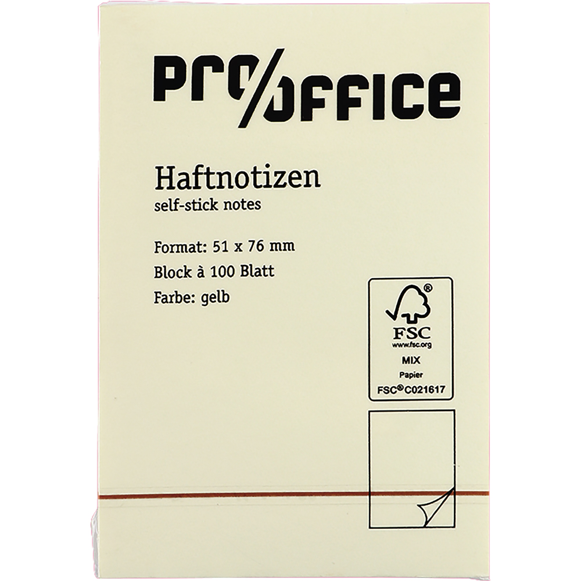 Pro/Office Haftnotiz 51 x 76 mm