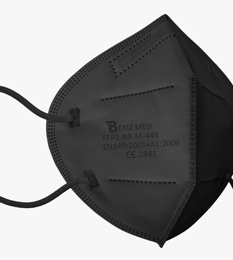 Gesichtsmaske FFP2 CE2841 zertifiziert einzeln verpackt 10-er Box schwarz