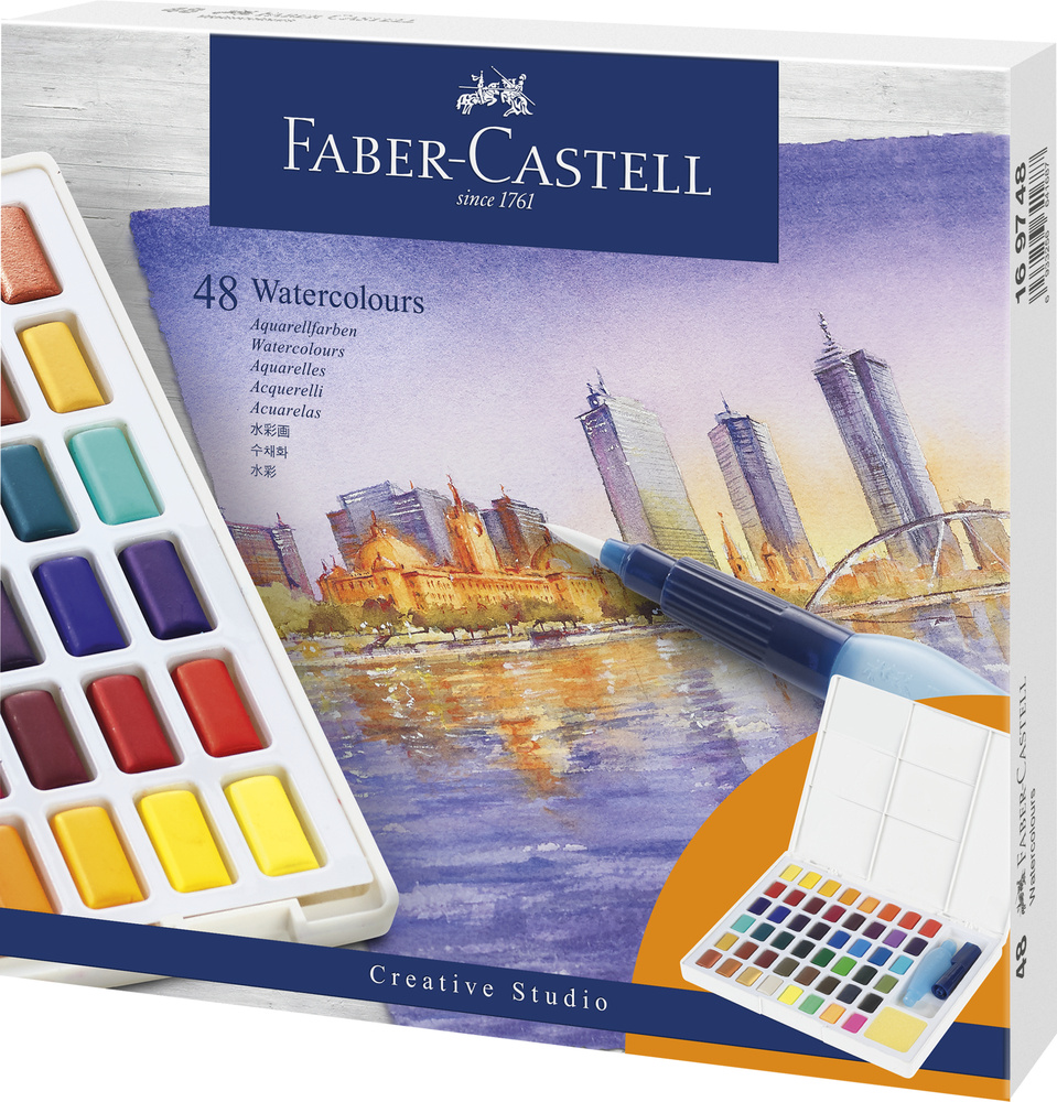 Faber-Castell Aquarellfarben im Näpfchen 48er Etui
