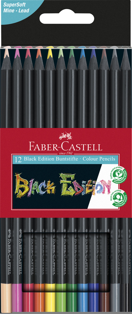 Faber-Castell Buntstifte Black Edition 12er Etui