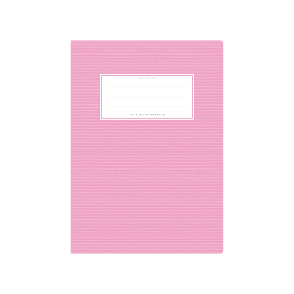 minouki Heftumschlag DIN A5 aus Recyclingpapier einfarbig rosa