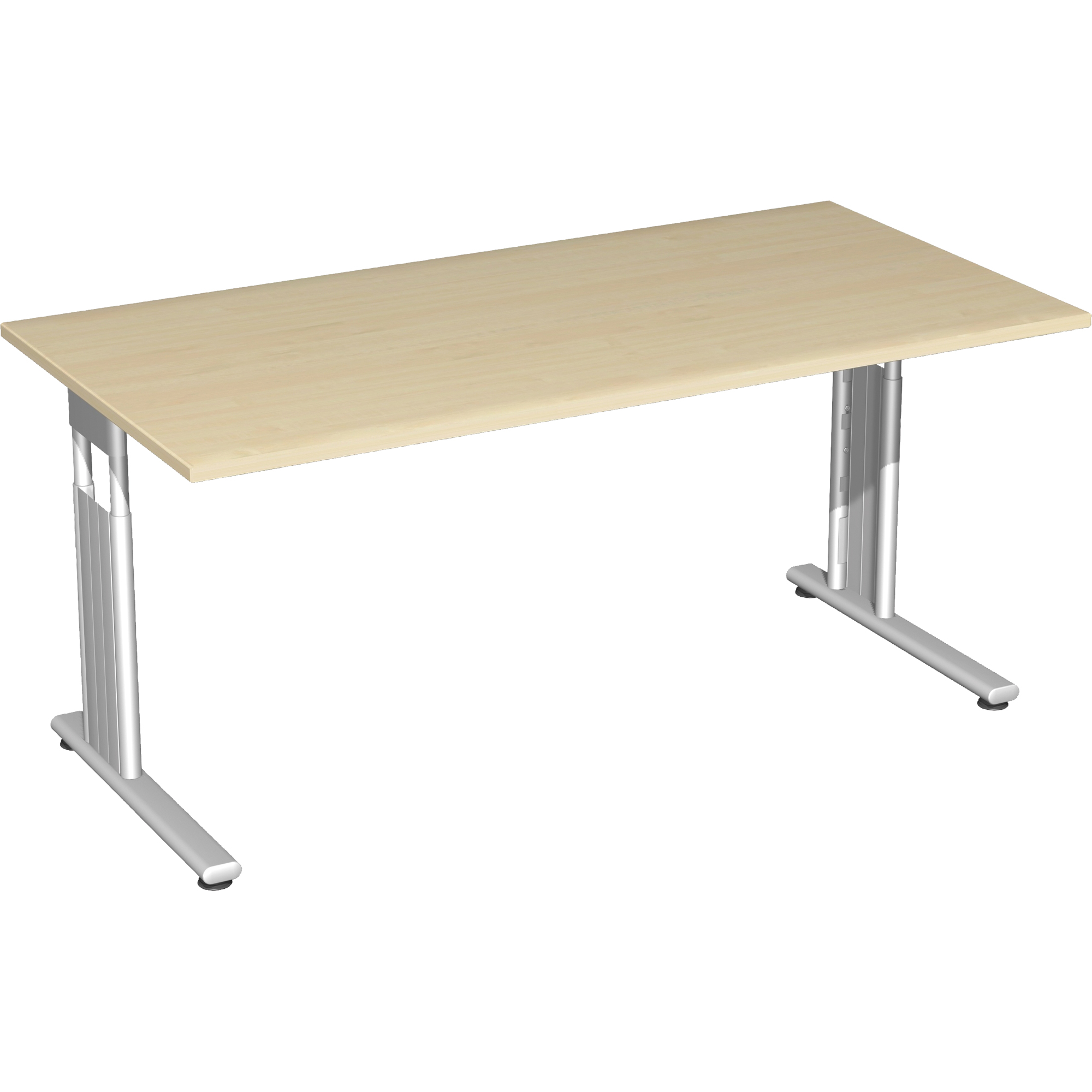 Geramöbel Schreibtisch C Fuß Flex 160 x 68-82 x 80 cm Rechteck ahorn