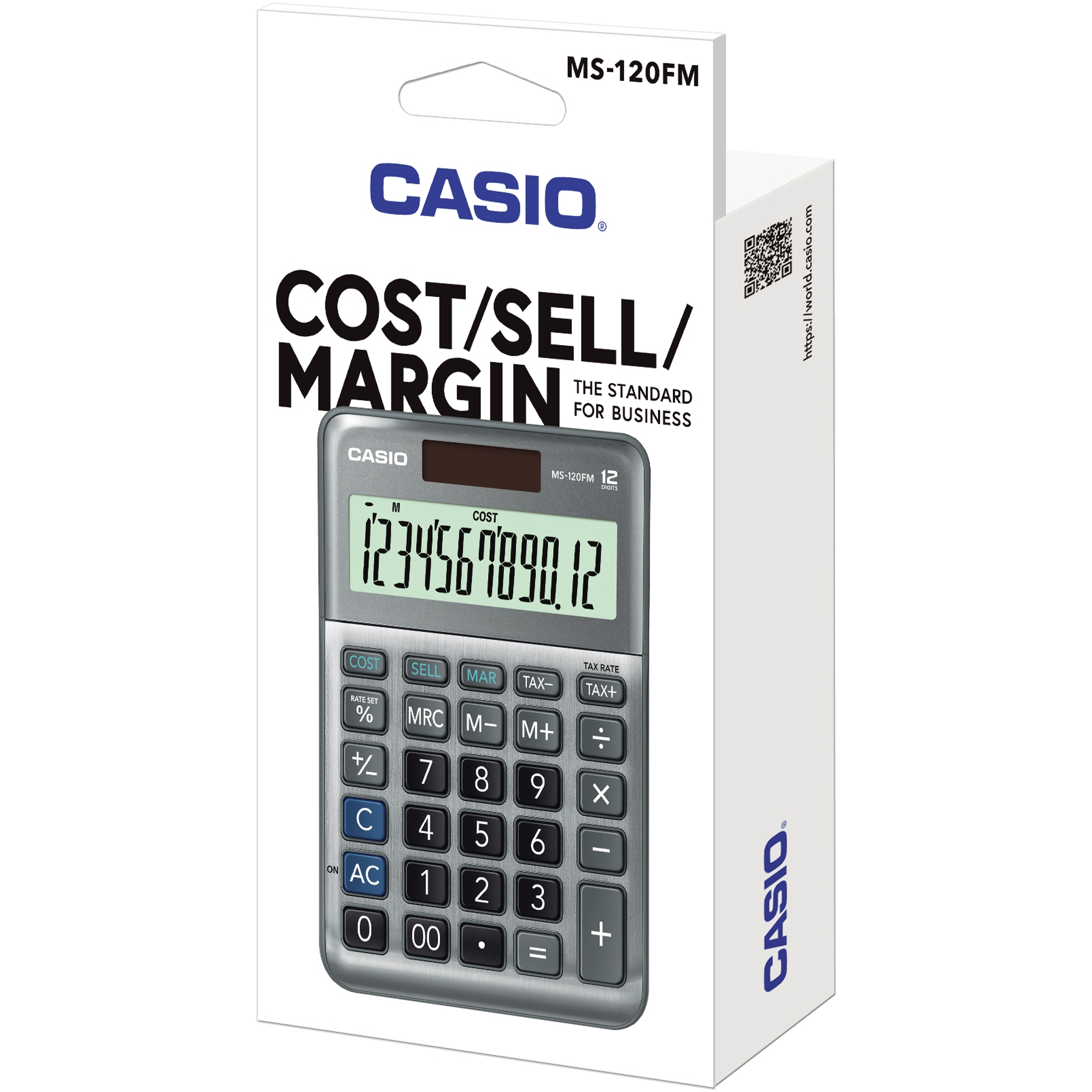 Casio Tischrechner MS-120FM 12-stellig grau