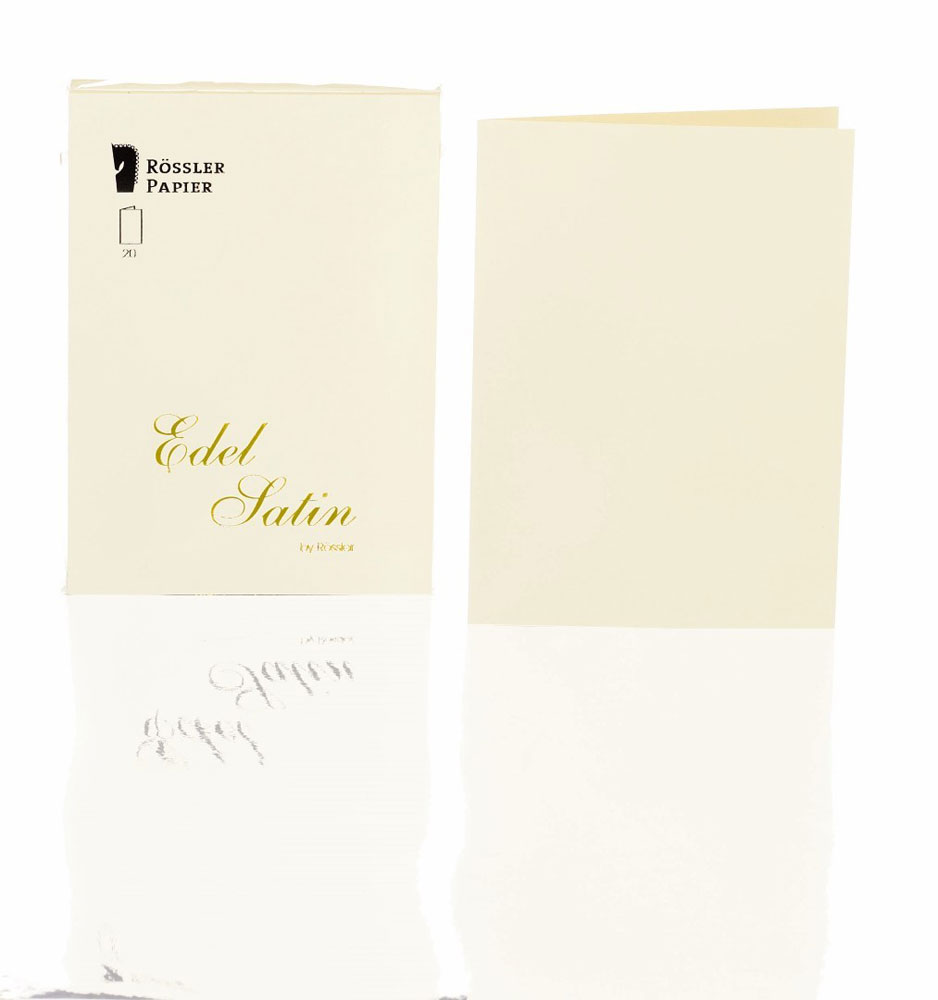 Rössler Karte Edel Satin - A6hd ivory, beige