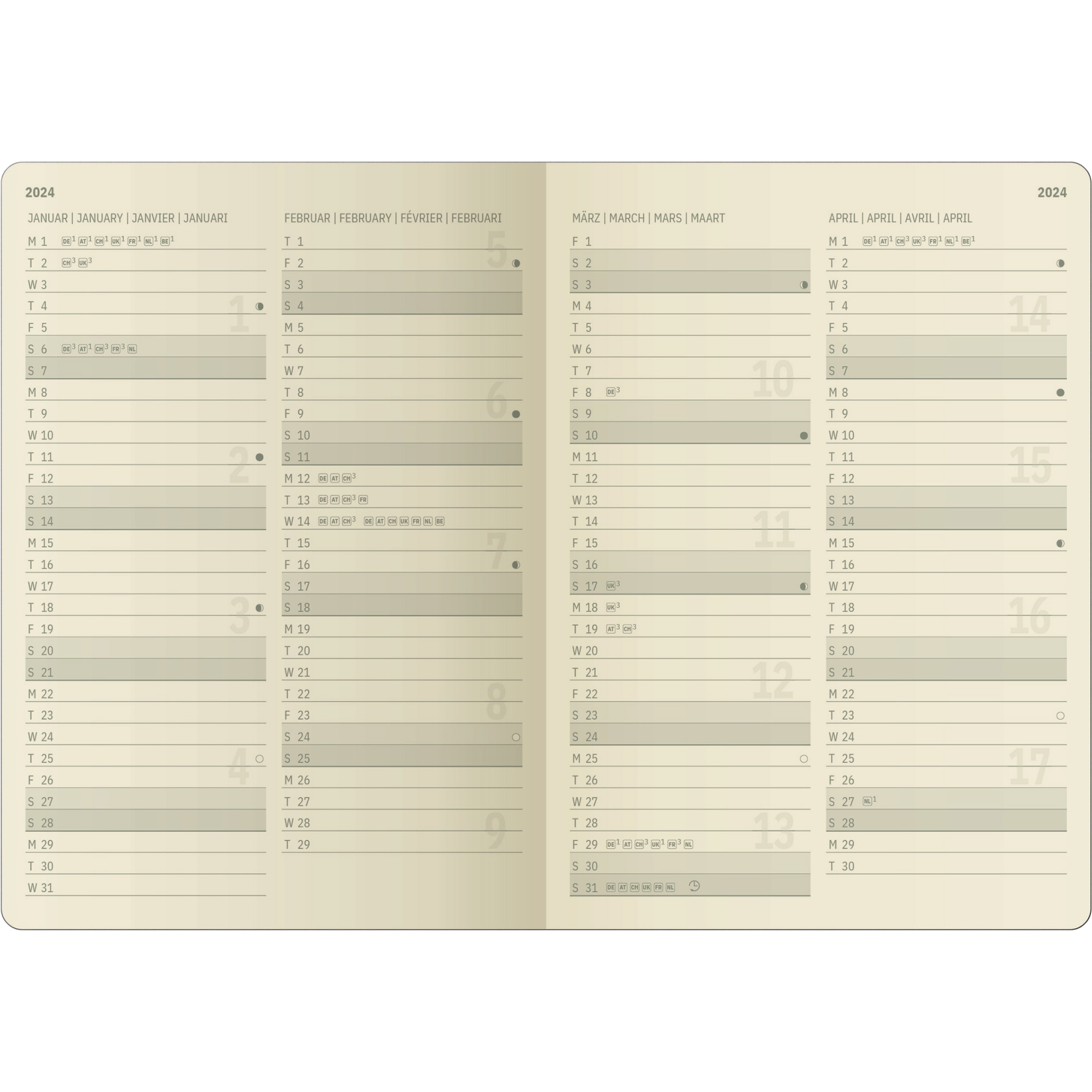 SIGEL Buchkalender CONCEPTUM® DIN A5 2024 Hardcover Softwave blau