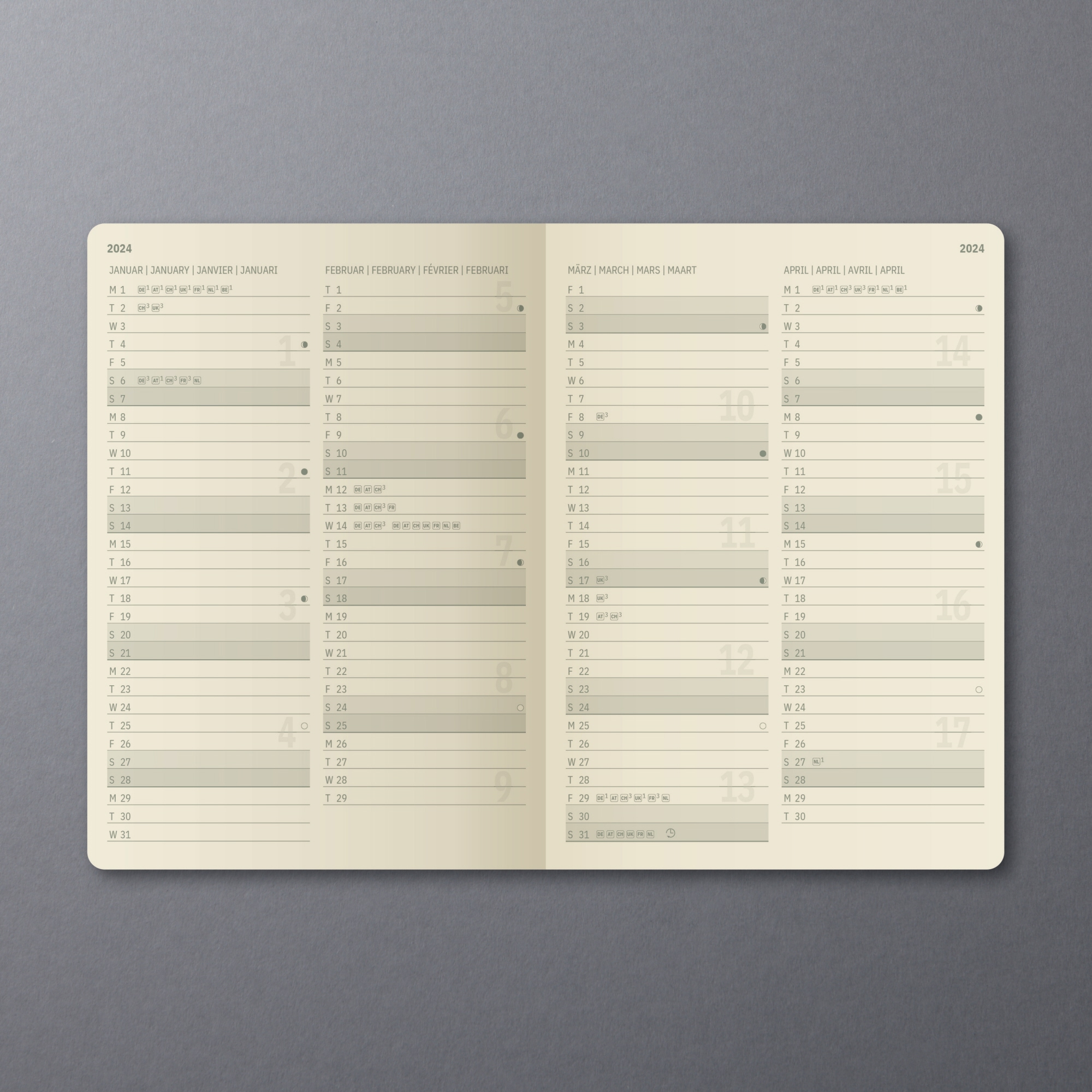 SIGEL Wochenkalender CONCEPTUM® DIN A5 2024 Softcover taupe