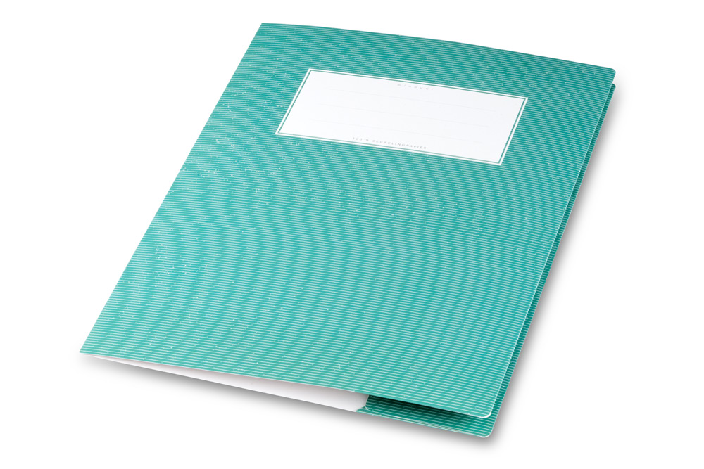 minouki Heftumschlag DIN A4 aus Recyclingpapier einfarbig dunkelgrün