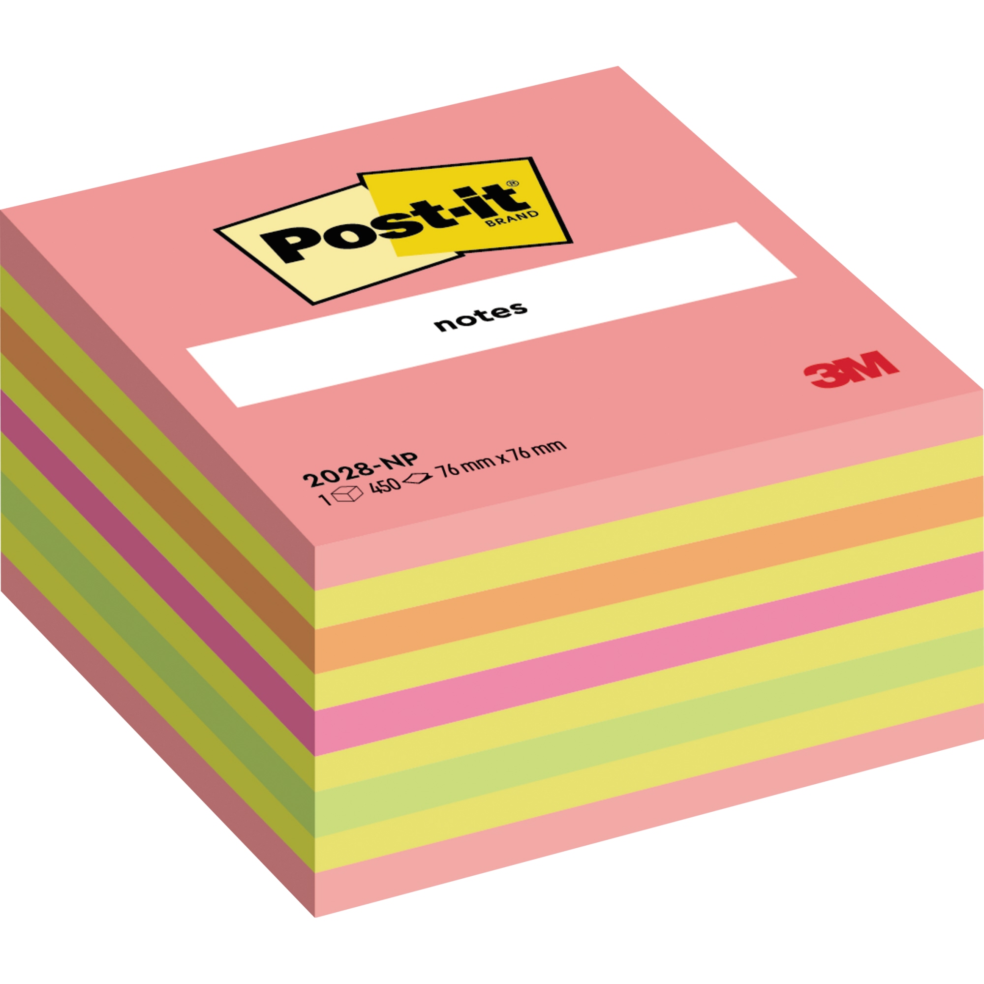 Post-it® Haftnotizwürfel neonpink, neongrün, rosa, rot, gelb