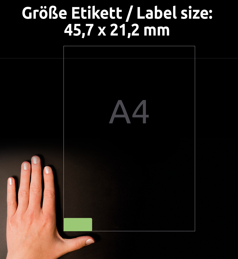 Avery Zweckform Universaletikett 45,7 x 21,2 mm, ablösbar grün