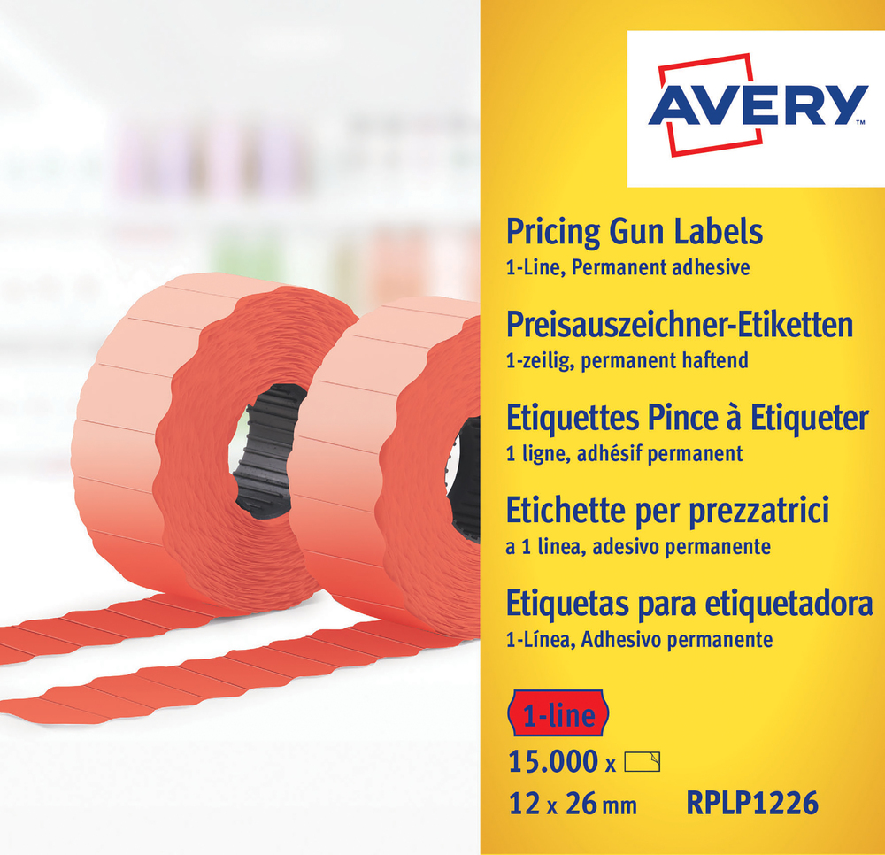Avery Zweckform Etikett RPLP1226 1500 Etik.Rl. rot 10 Rl.Pack.