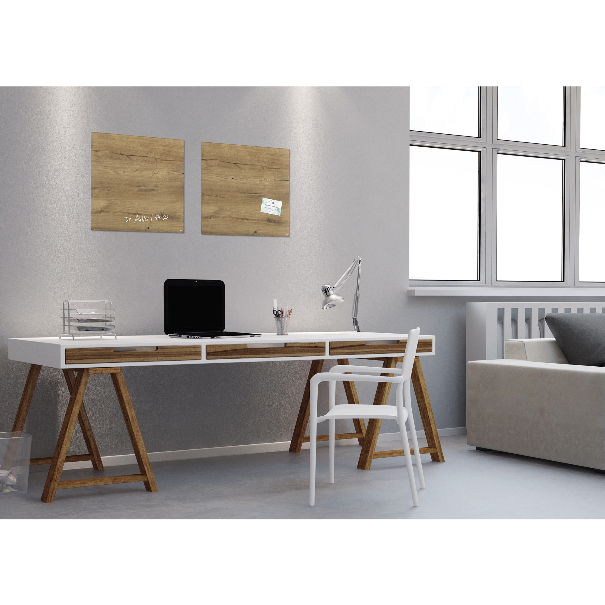 SIGEL Glasboard artverum® 48 x 48 cm design Natural-Wood, braun