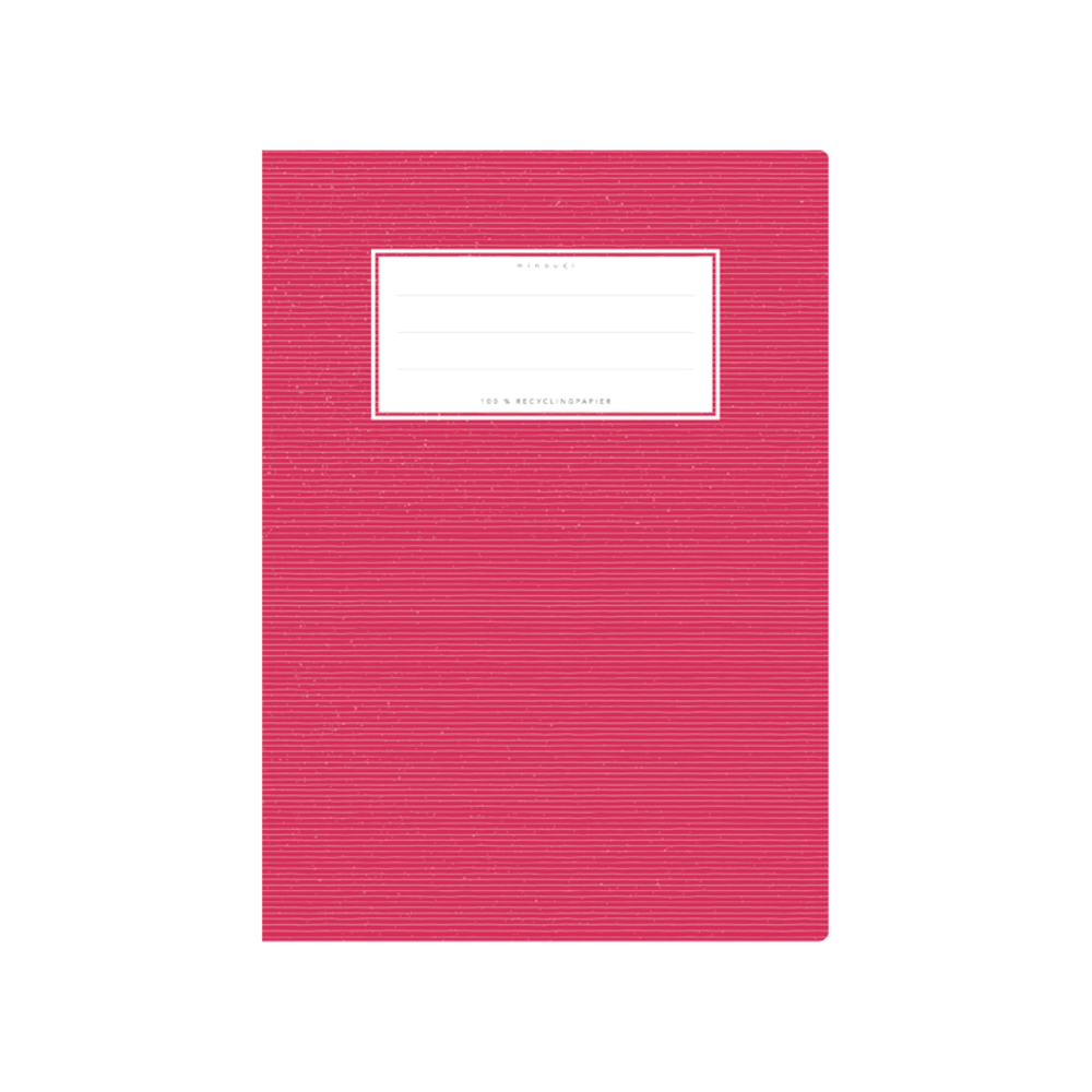minouki Heftumschlag DIN A5 aus Recyclingpapier einfarbig rot