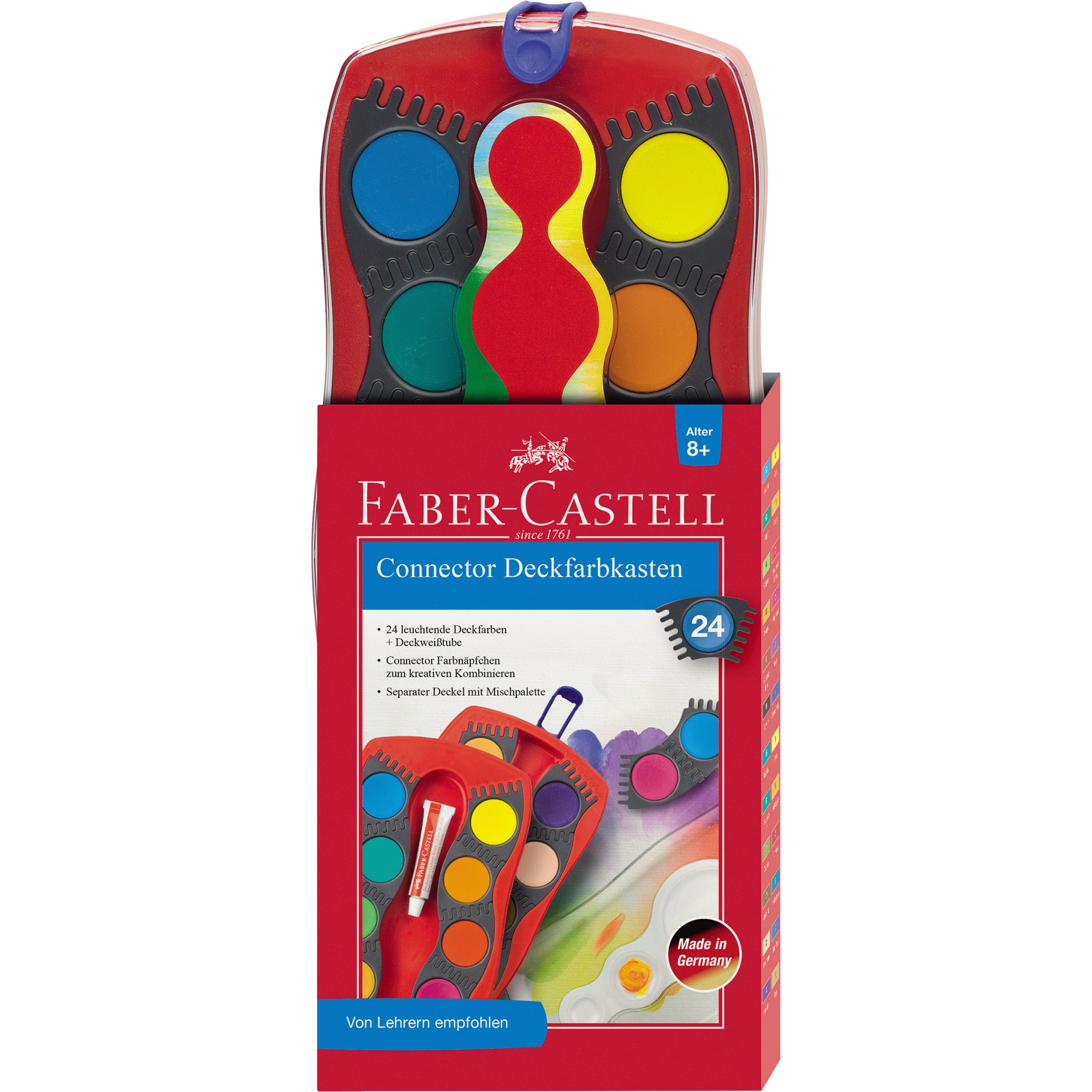 Faber-Castell Farbkasten CONNECTOR 24 Farben rot
