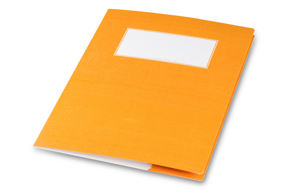 minouki Heftumschlag DIN A4 aus Recyclingpapier einfarbig orange
