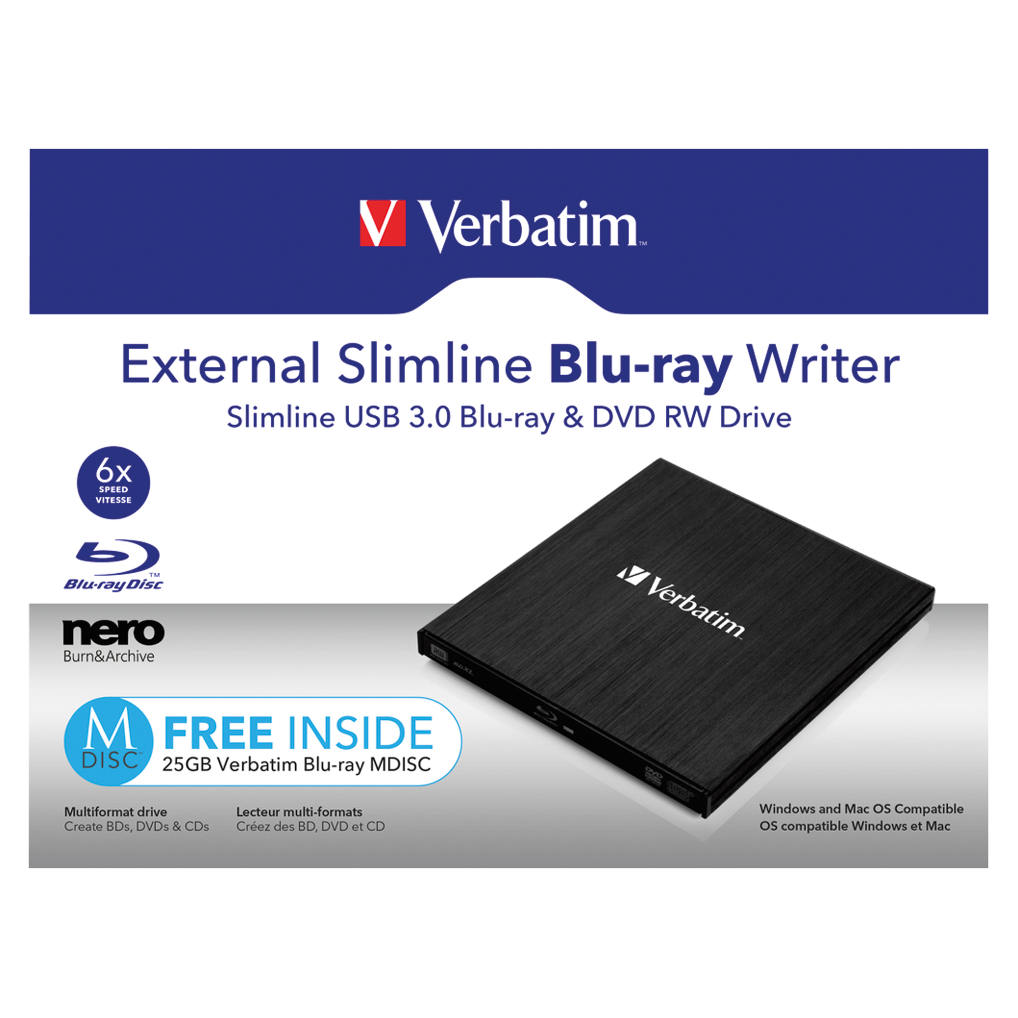 Verbatim Laufwerk extern Slimline Blu-ray