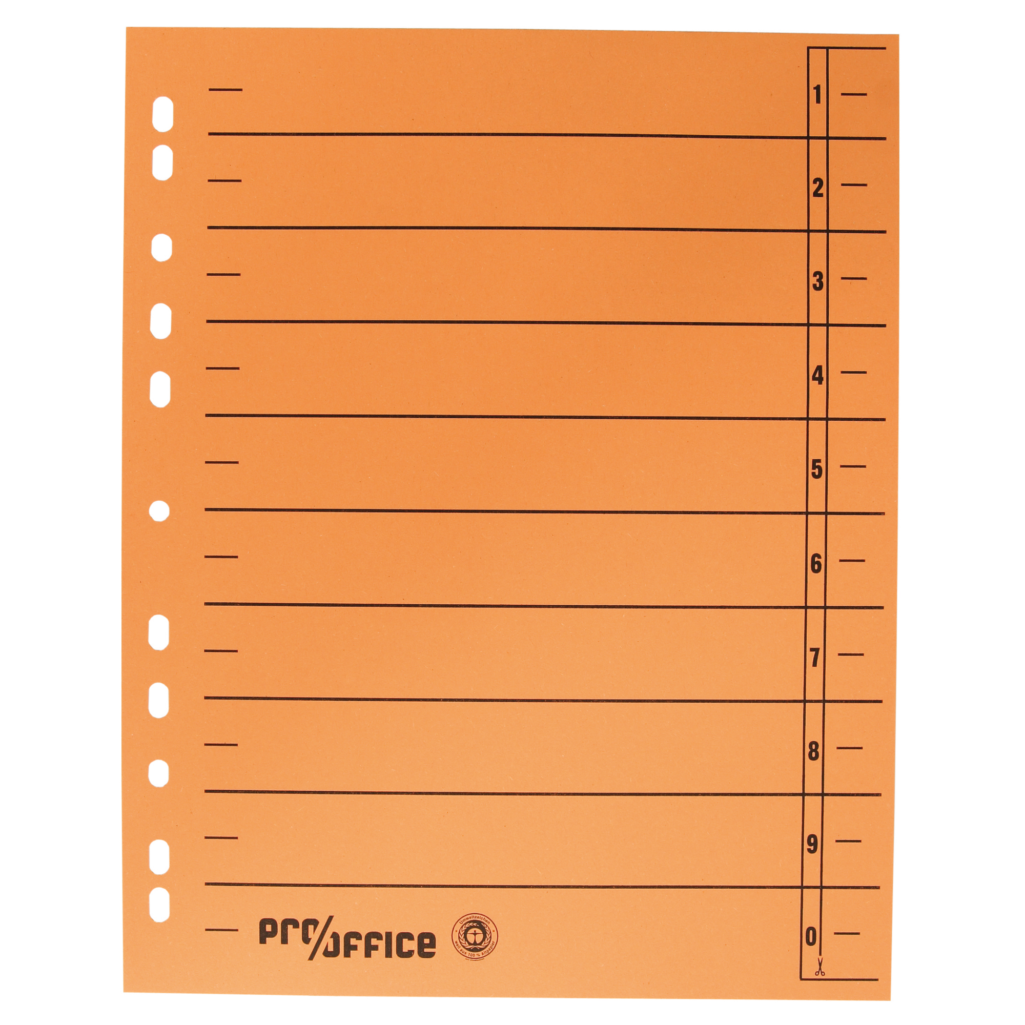 Pro/Office Trennblatt DIN A4 durchgefärbt orange
