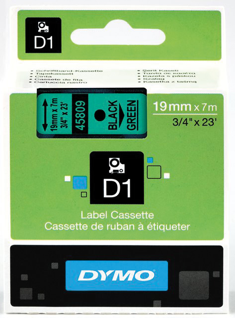 DYMO® Schriftbandkassette D1 19 mm grün