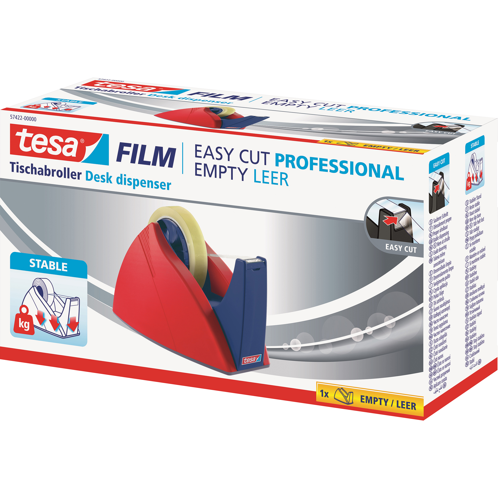 tesa® Tischabroller Easy Cut® Professional rot, blau