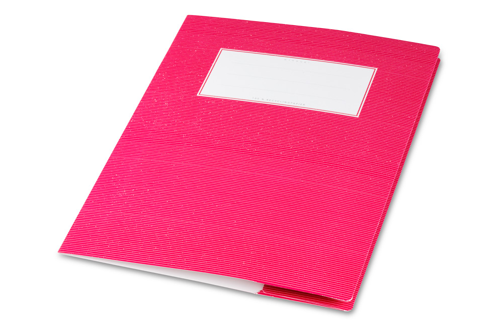 minouki Heftumschlag DIN A4 aus Recyclingpapier einfarbig rot