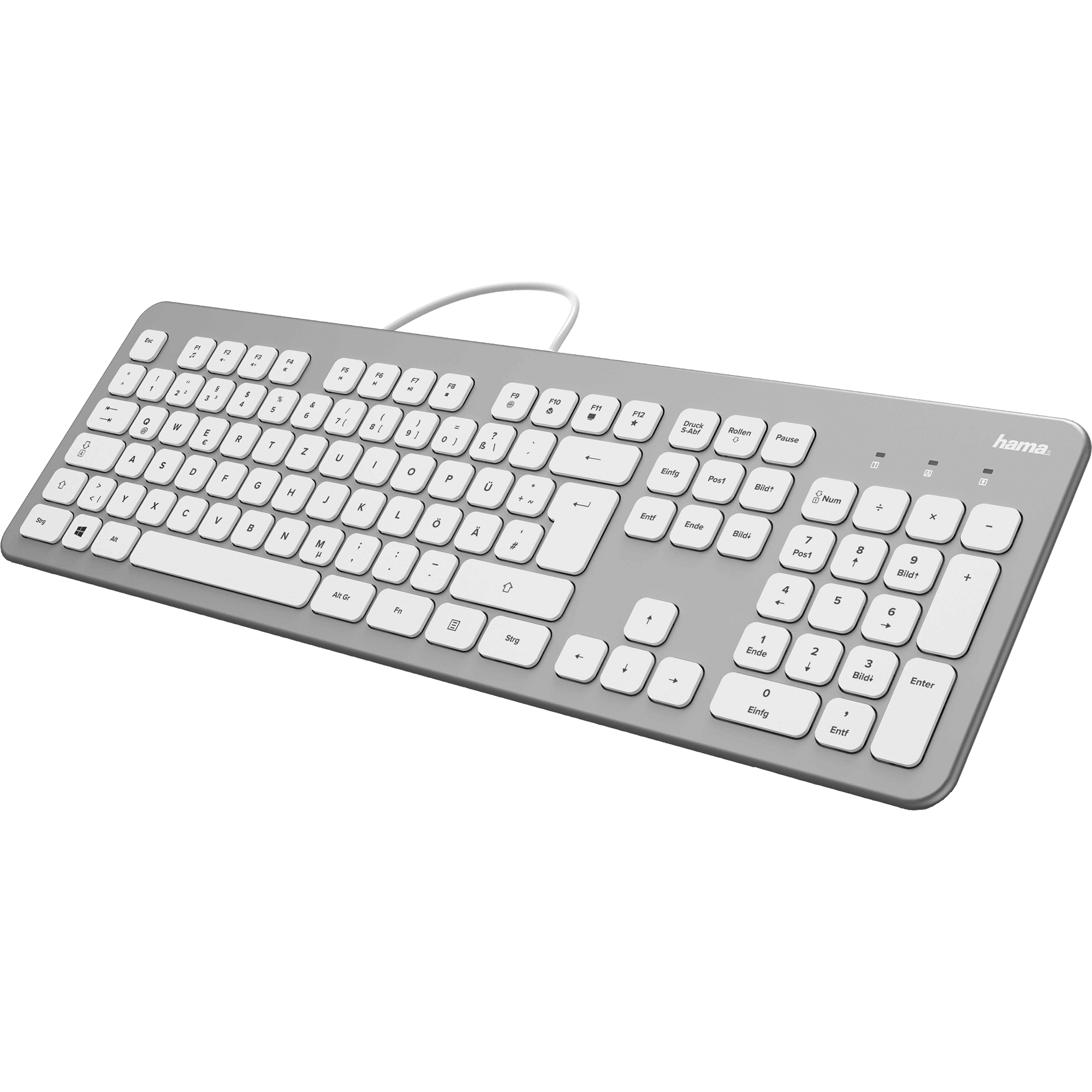 Hama Tastatur KC-700 silber, weiß