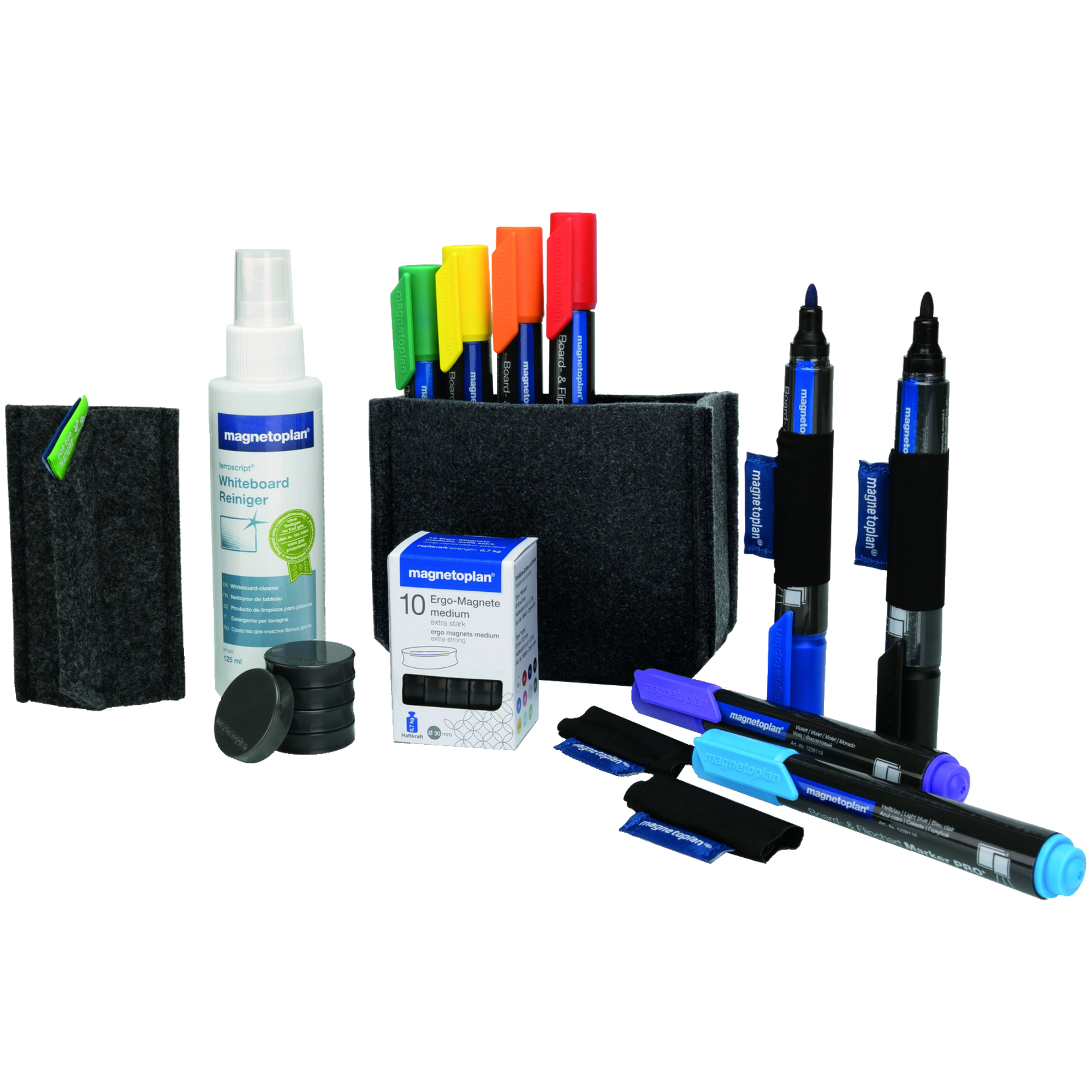 magnetoplan® Starterset Whiteboard Essentials Kit grau
