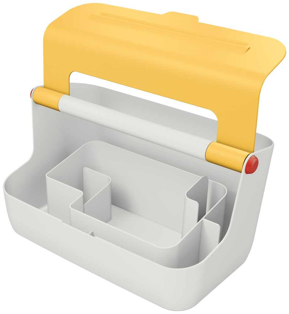 Leitz Aufbewahrungsbox Cosy Mobile A4 Griff Deckel hellgrau/gelb