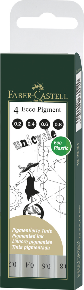 Faber-Castell Tintenfeinschreiber ECCO-PIGMENT 4er Etui