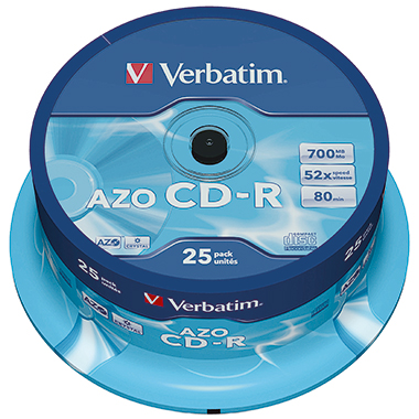 Verbatim CD-R Spindel AZO Crystal Spindel 25 St./Pck.