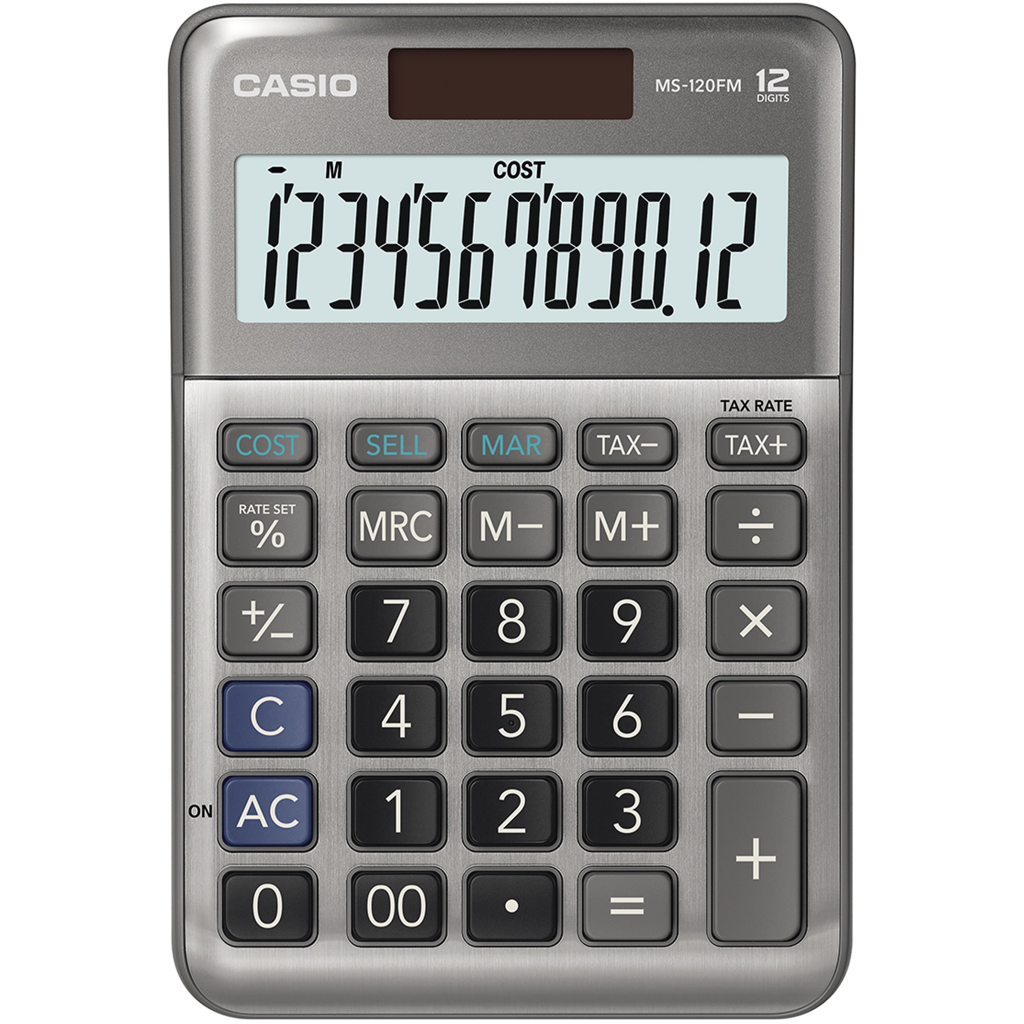 Casio Tischrechner MS-120FM 12-stellig grau