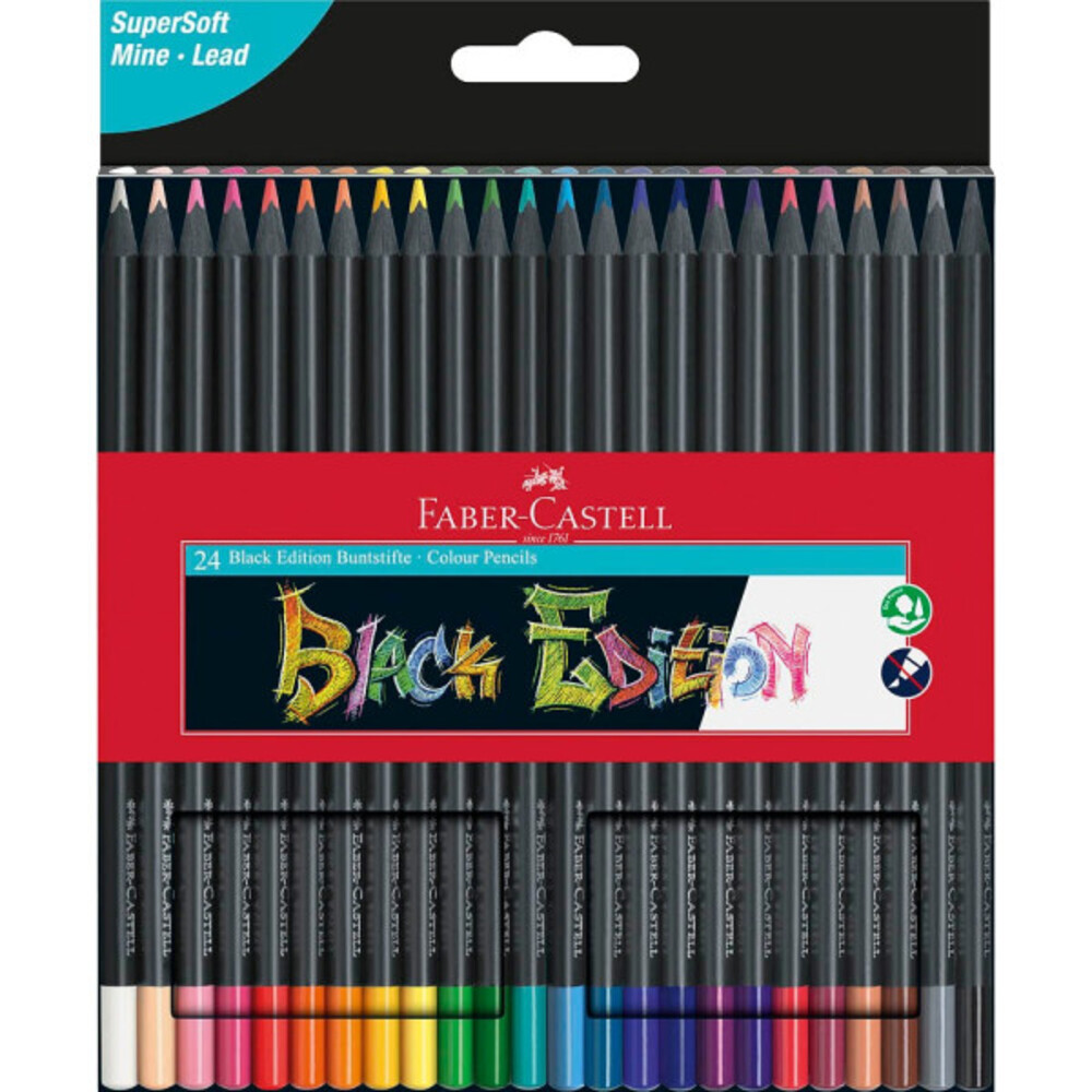Faber-Castell Buntstift Black Edition 24 er Karton Etui