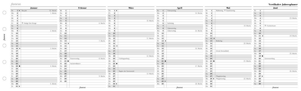 Filofax Kalendereinlage Mini Jahresplaner Deutsch-2025