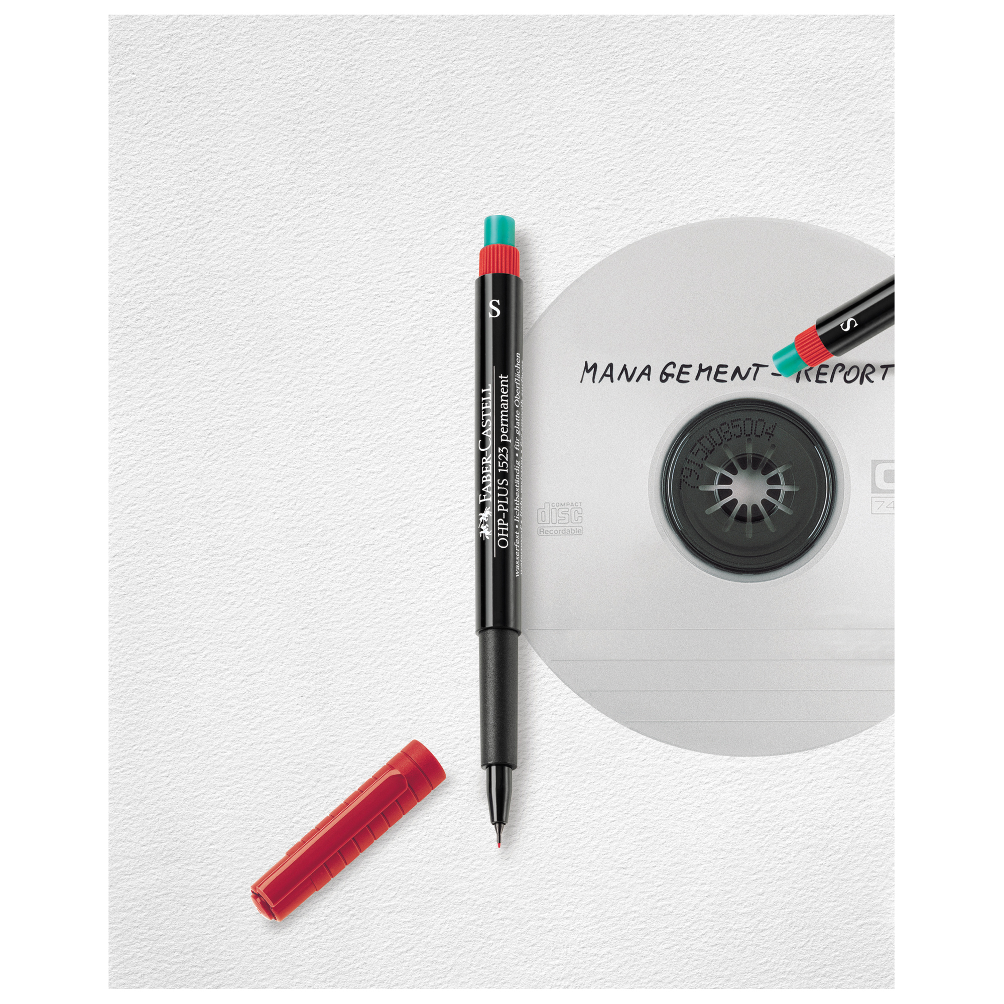 Faber-Castell Folienstift und CD/DVD Marker MULTIMARK 1523 permanent Strichstärke S 0,4 mm rot