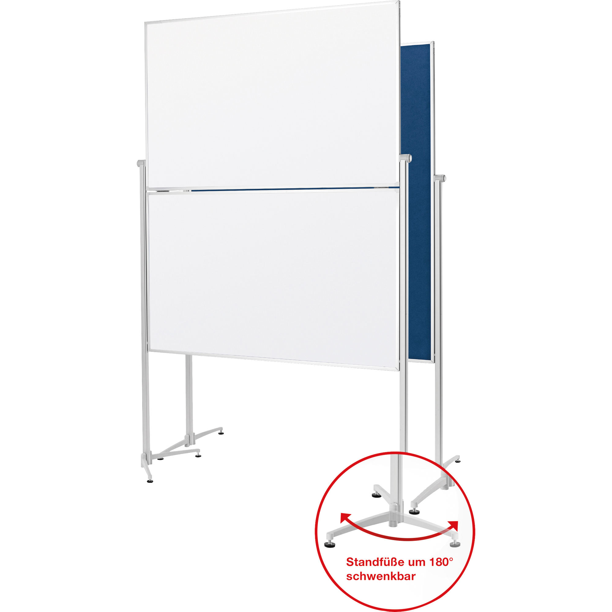magnetoplan® Moderationstafel Design evolution plus Filz klappbar blau