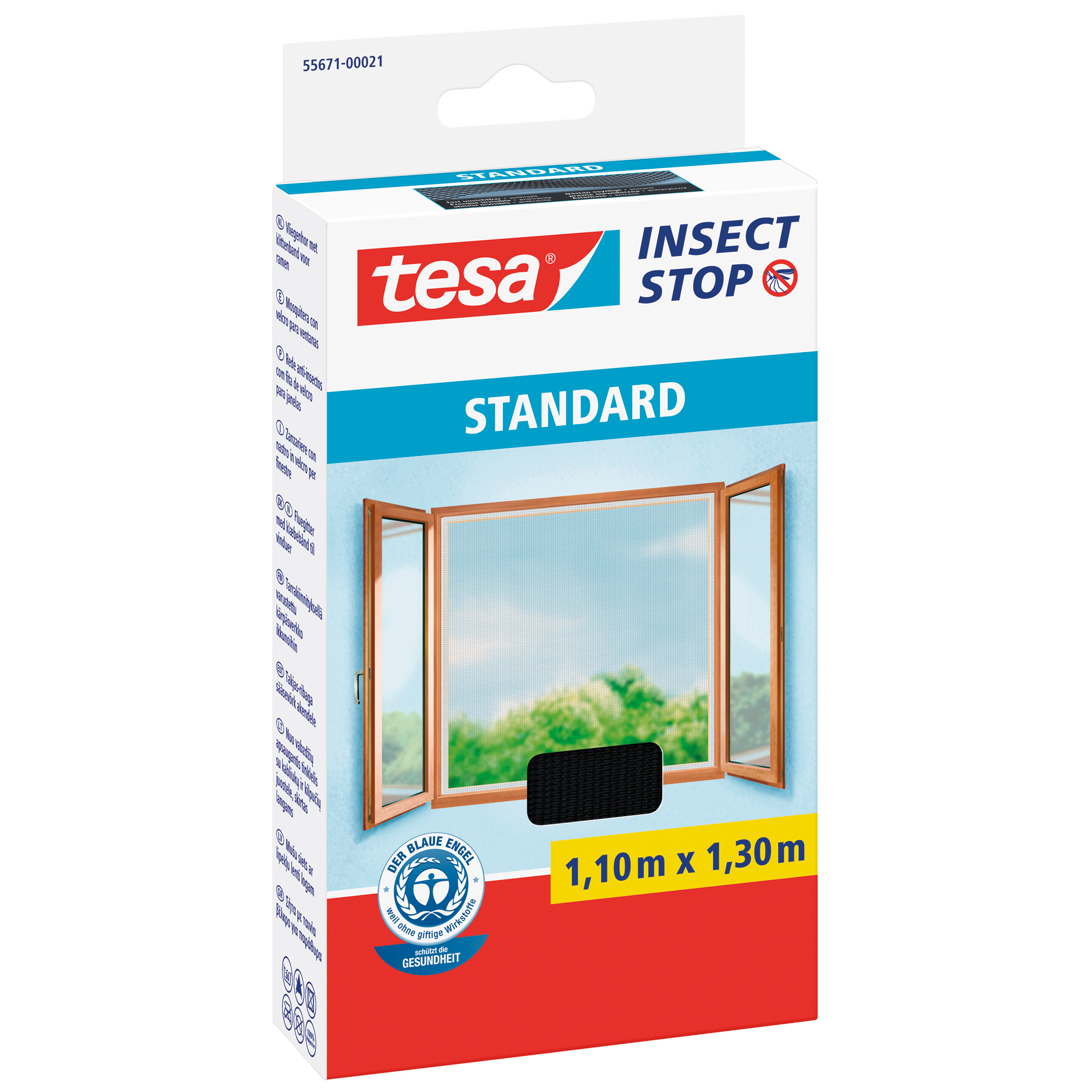 tesa® Fliegengitter Insect Stop STANDARD 110 x 130 cm anthrazit