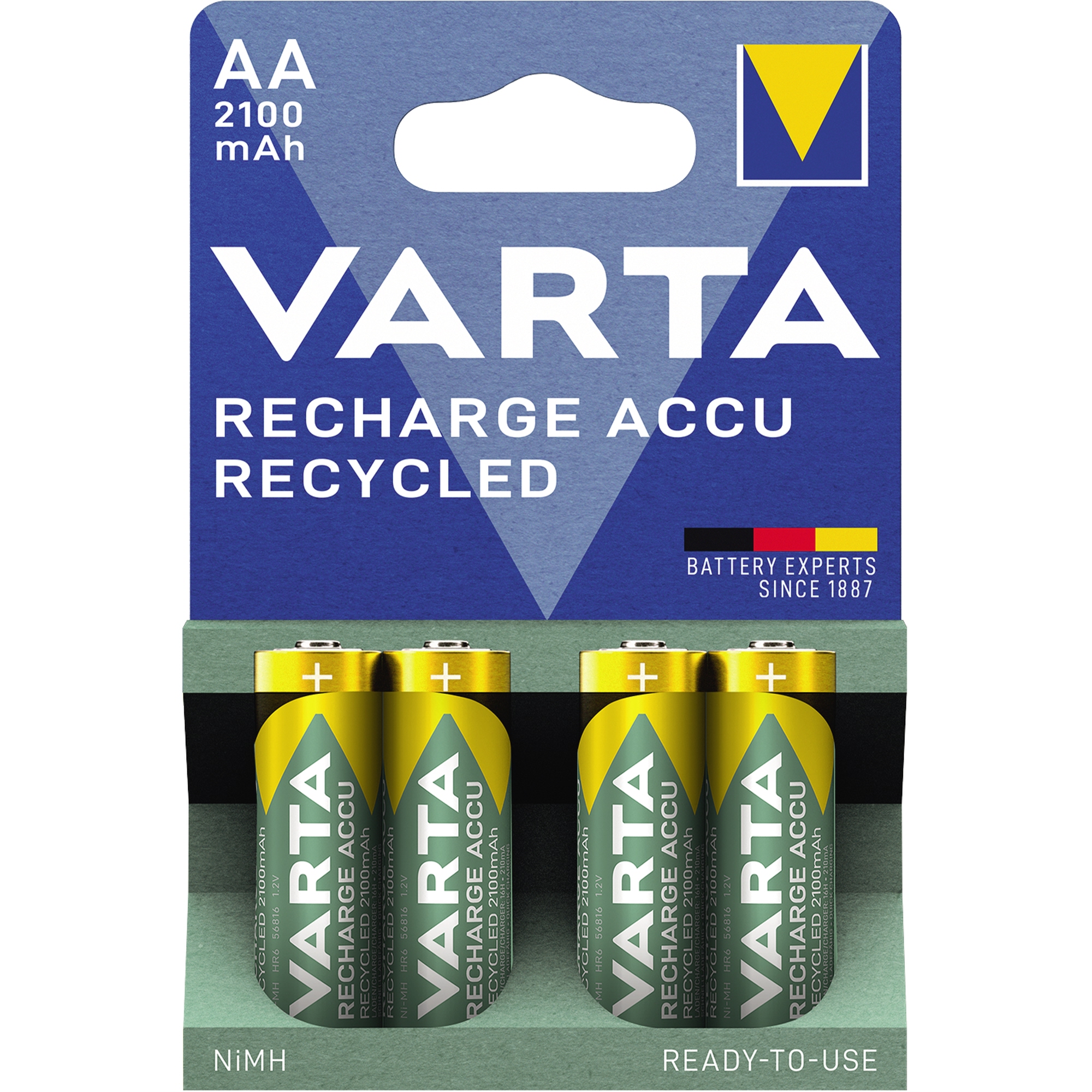 Varta Akku Recycled AA NIMH 2.100mAh 4er Pack